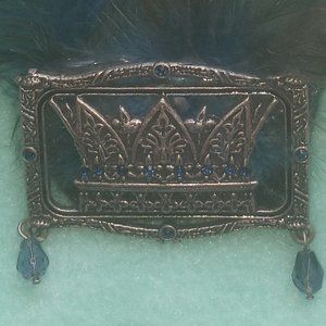 Brooch With Crown and Feathers